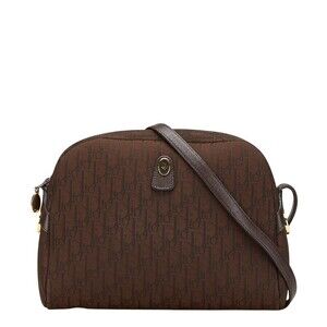 Dior Trotter Shoulder Bag Brown Canvas Leather